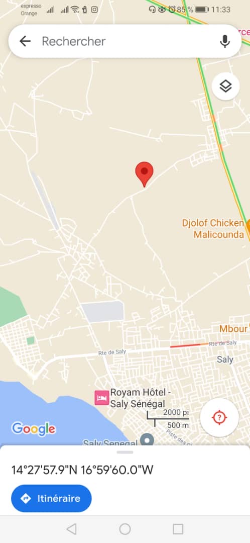 Terrain de 225 mètres carrés délibération à Saly