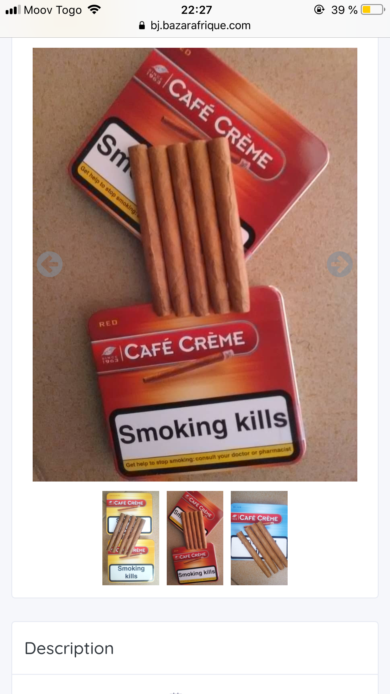 cigare crème café