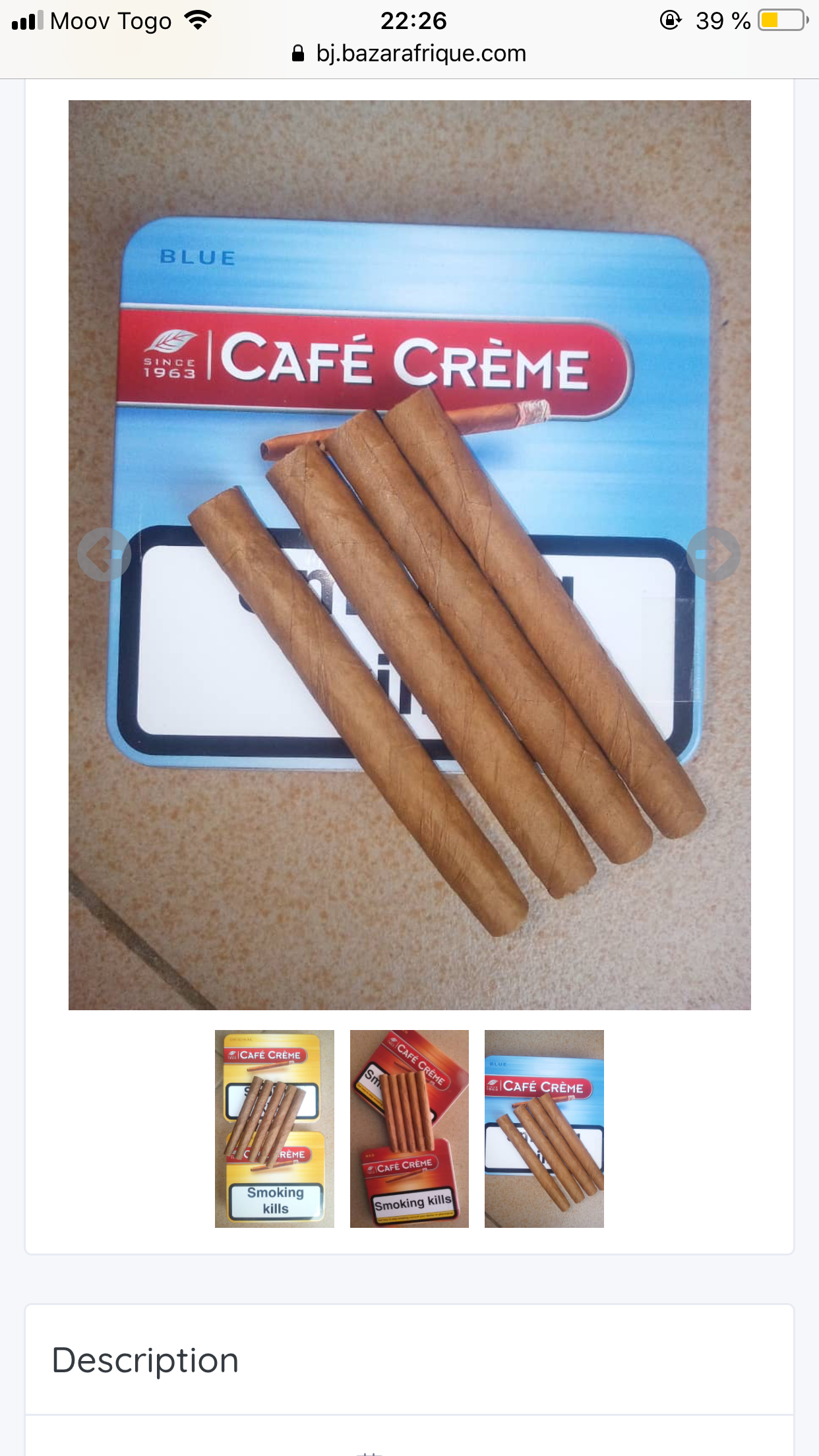 cigare crème café