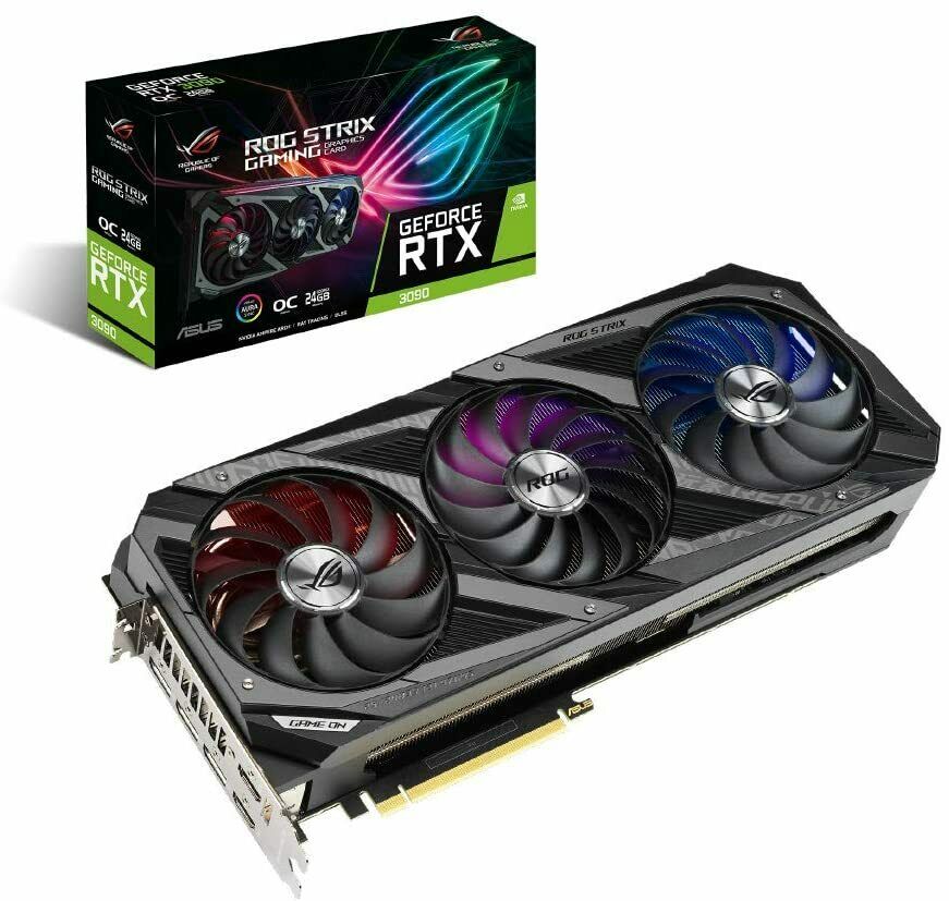 Asus ROG Strix GeForce RTX3090 OC 24GB GDDR6X Graphics Card New Sealed Japan Asus ROG Strix GeForce RTX3090 OC 24GB GDDR6X Graphics Card New Sealed Japan