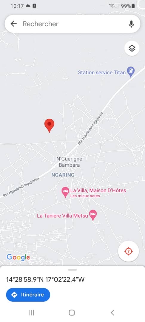 Terrain de 600 mètres carrés à Nguérigne