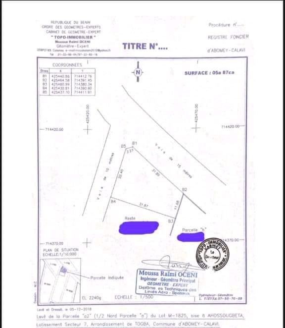 OPPORTUNITÉ de parcelle à calavi OPPORTUNITÉ de parcelle à calavi