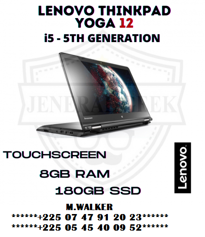 lenovo yoga 12 core i5  tactile et pliable