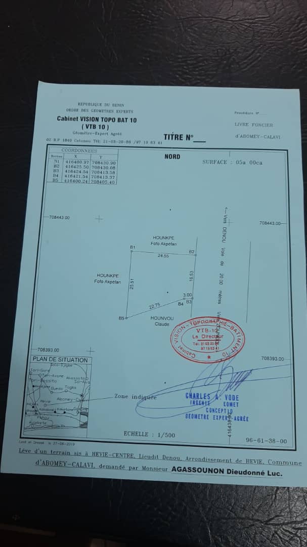 Parcelle à vendre à hêvié calavi Parcelle à vendre à hêvié calavi
