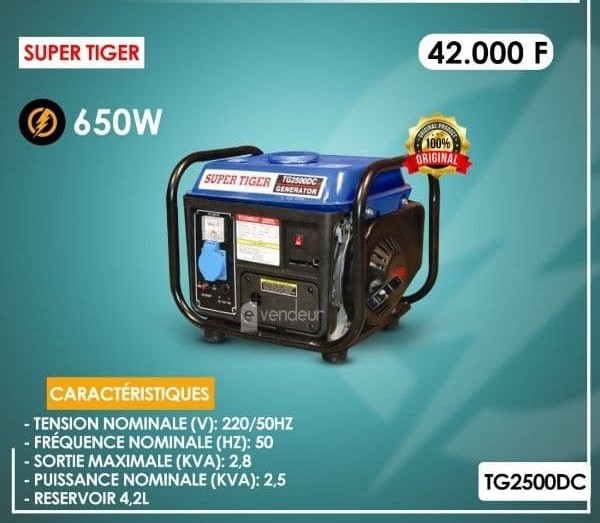 GÉNÉRATEUR À ESSENCE SUPER TIGER* GÉNÉRATEUR À ESSENCE SUPER TIGER*