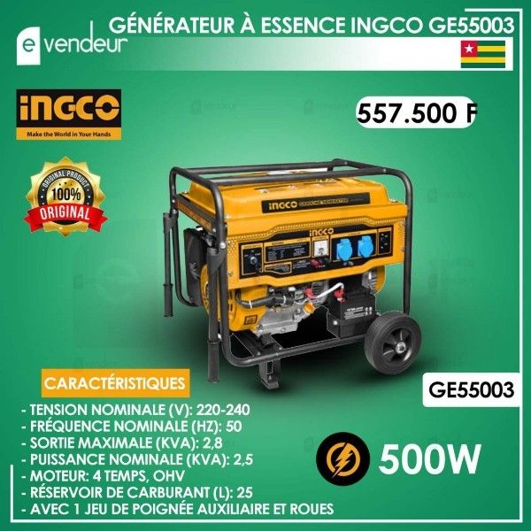 GÉNÉRATEUR À ESSENCE INGCO GE55003* GÉNÉRATEUR À ESSENCE INGCO GE55003*