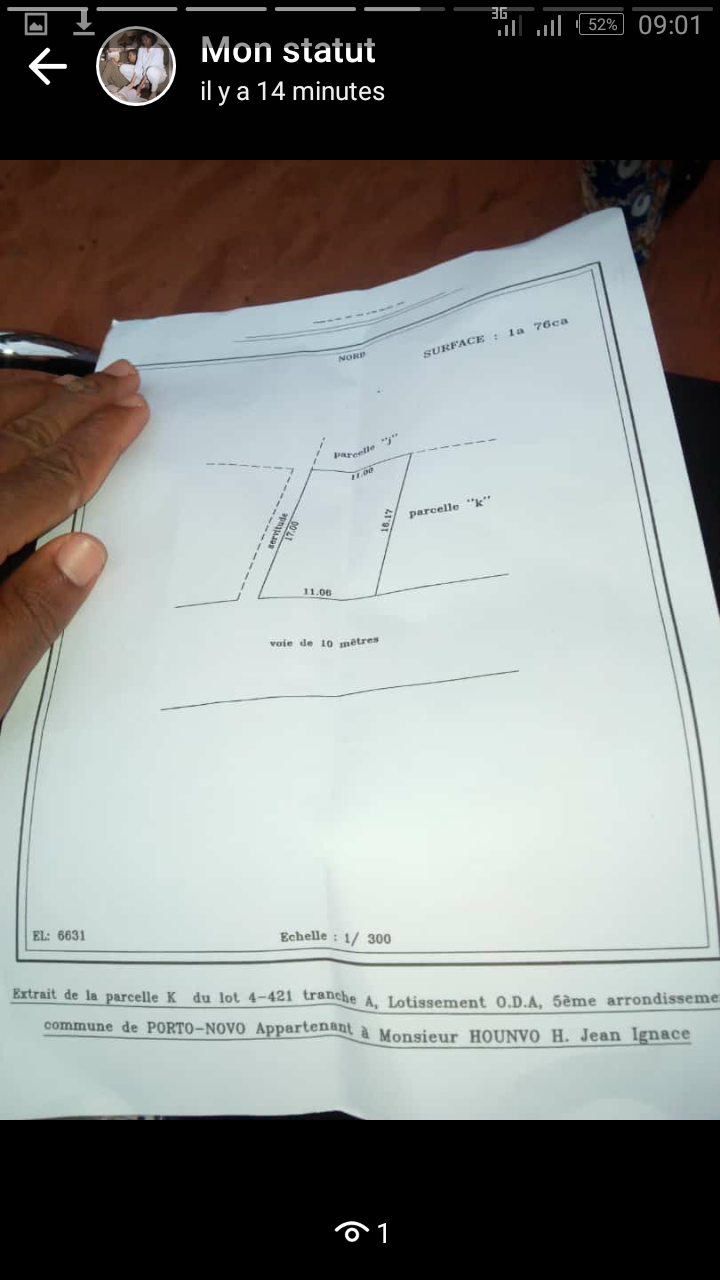 AvVIS DE VENTE PARCELLE PORTO NOVO DOWA CENTRE