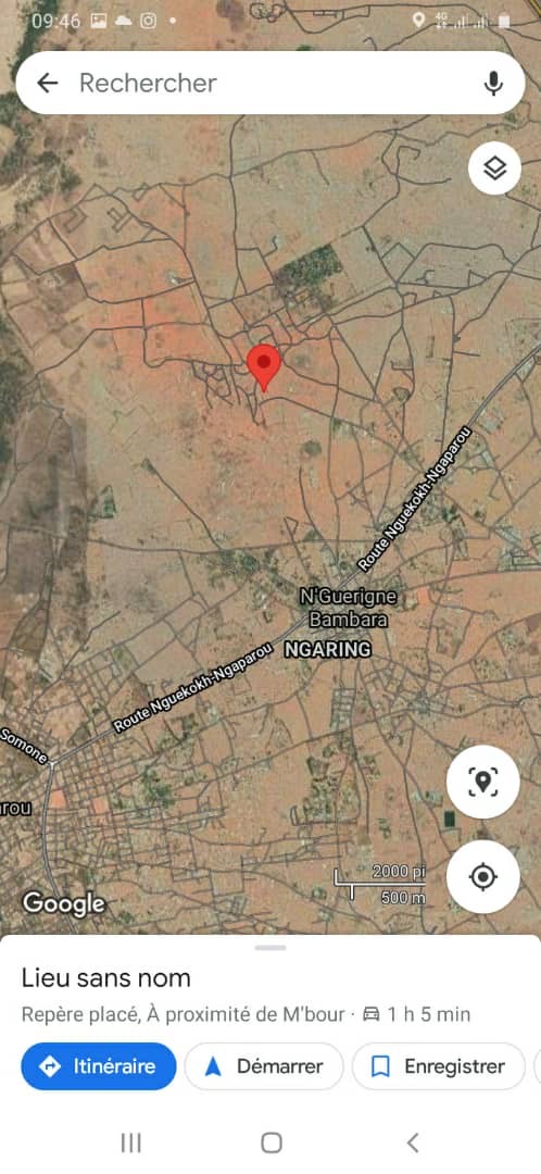 Terrain 600 mètres carrés délibération à Nguérigne