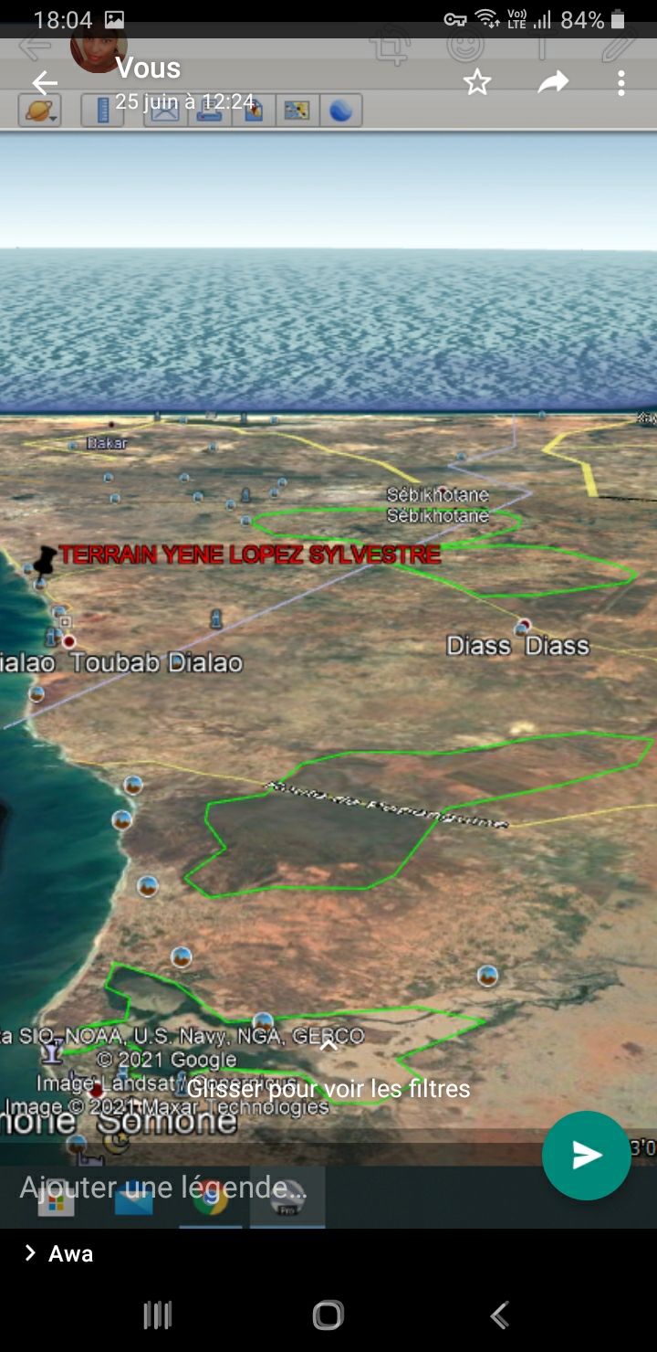 TERRAIN YENE/MER DAKAR SÉNÉGAL SUPERFICIE 2 ha 25 ca 22 ares = 21 274 m2.