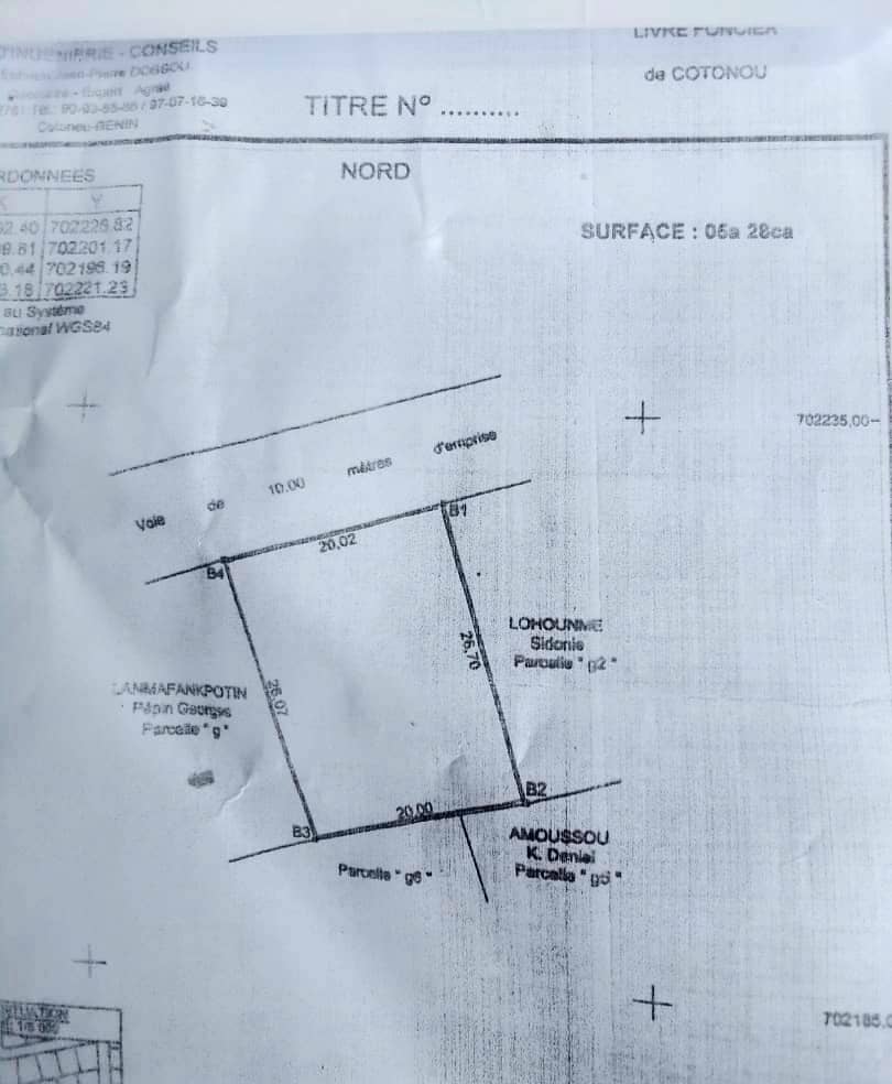 Parcelle à vendre à Fidjrossê