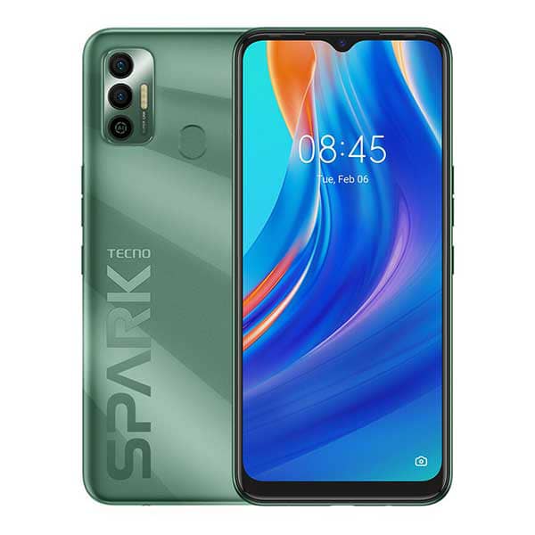 Tecno Spark 7 – Écran 6.5″ HD – ROM 64GB – RAM 3GB – Caméra 16/8MP - Batterie 5000mAh – Vert
