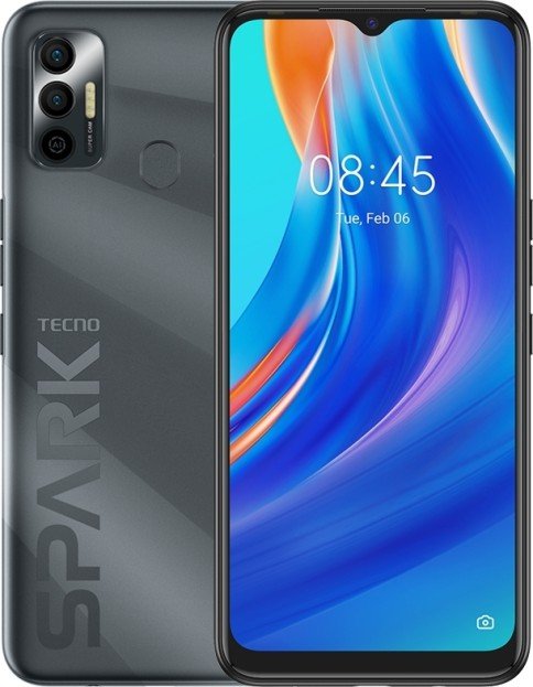Tecno Spark 7 – Écran 6.5″ HD – ROM 64GB – RAM 3GB – Caméra 16/8MP - Batterie 5000mAh – Noir