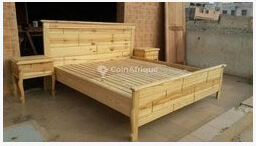 Vends double lit bois sapin sans les deux comodes