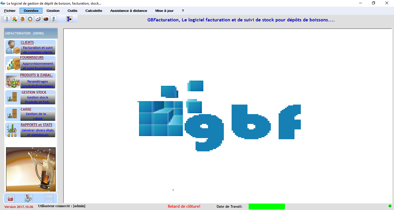 GB FACTURATION est un  logiciel de gestion pour dépôt de boisson