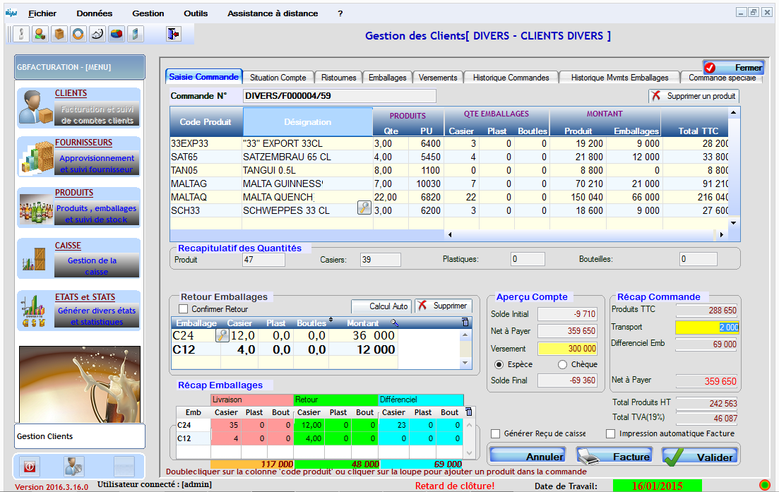 GBFacturation , Logiciel de gestion pour dépôt de boisson – Téléchargement gratuit GBFacturation , Logiciel de gestion pour dépôt de boisson – Téléchargement gratuit