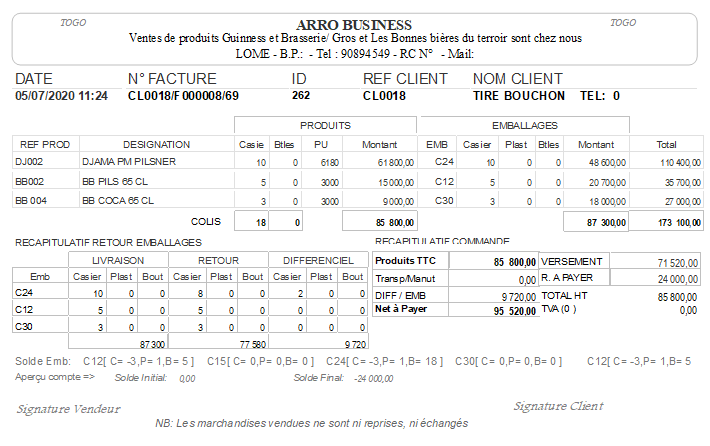 GBFacturation , Logiciel de gestion pour dépôt de boisson – Téléchargement gratuit