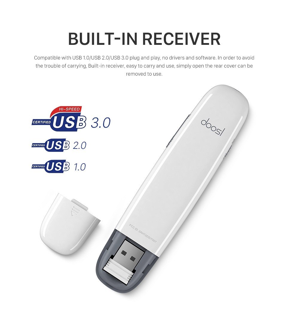Doosl USB Télécommande Sans Fil Contrôle Présentateur Doosl USB Télécommande Sans Fil Contrôle Présentateur