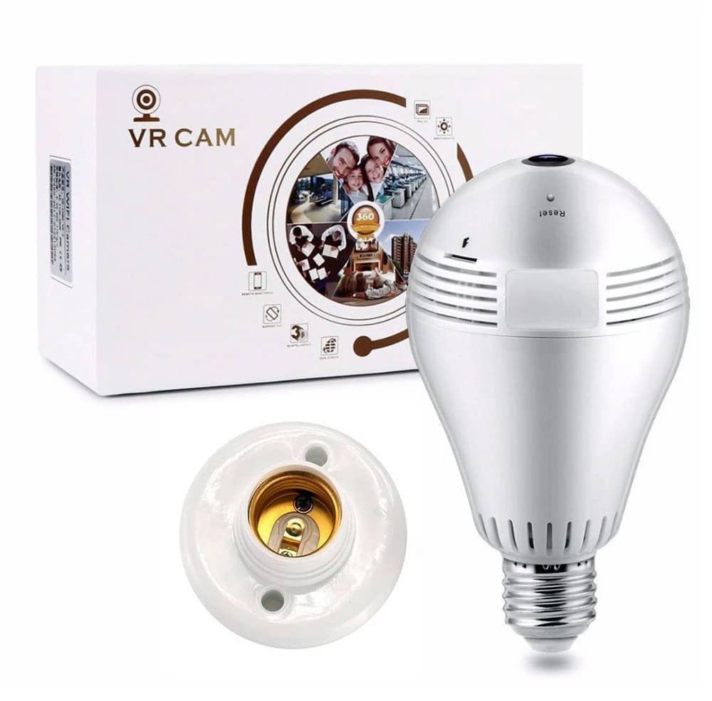 Camera de surveillance autonome sous forme d'ampoule economique