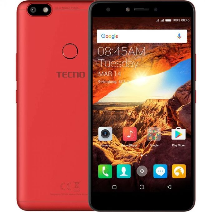 Tecno Spark K7 – 3G – Ecran 5.5″ – Android 7(Nougat) – ROM 16GB – RAM 1GB – Caméra 13/5MP – Batterie 3000mAh – Rouge