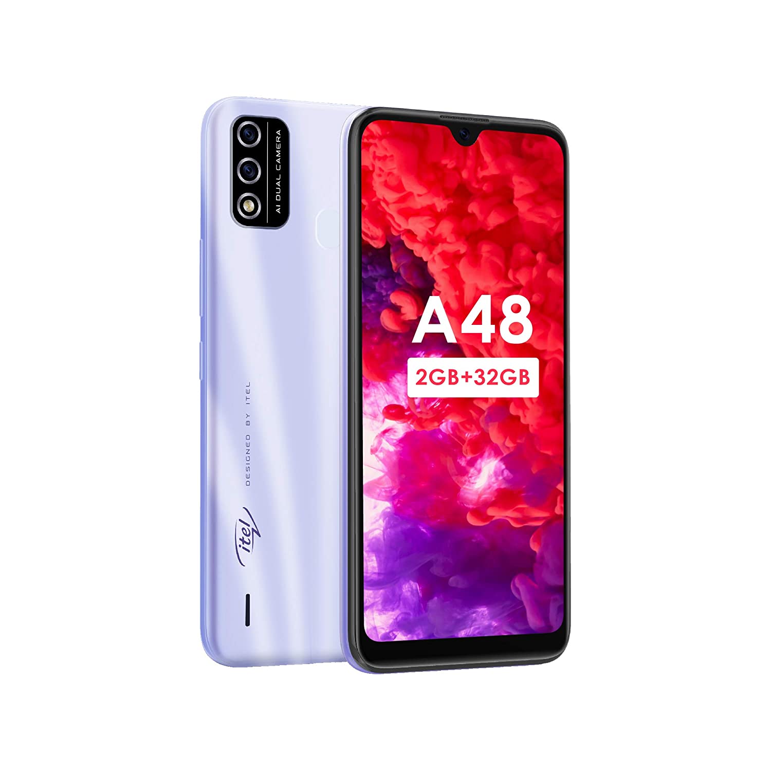 Itel A48 - Ecran 6.1" - Android 10.0 - 4G LTE - ROM 32GB - RAM 2GB - Caméra 5/5MP - Batterie 3000mAh - Noir