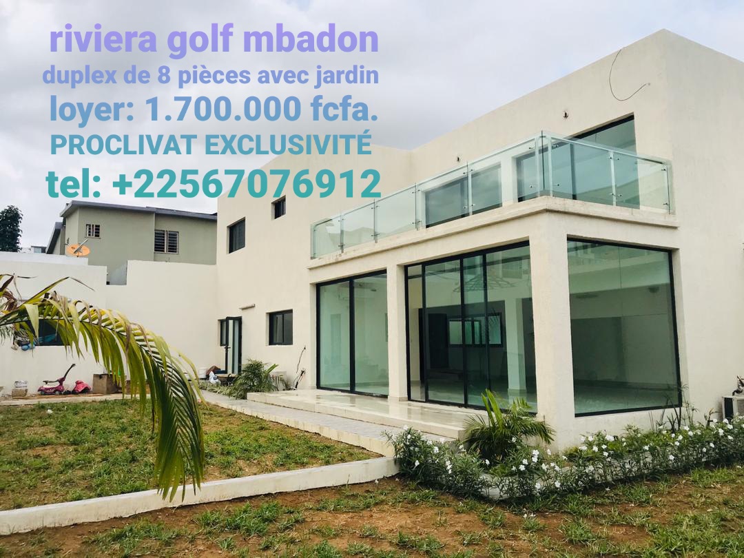 Riviera golf M'badon Duplex de 8 pièces de haut standing
