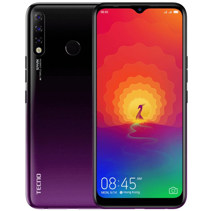 Tecno Spark 4 – Ecran 6.6″ – 4G LTE – ROM 32 GB – RAM 2GB – Caméra 13MP – Batterie 4000mAh – Violet