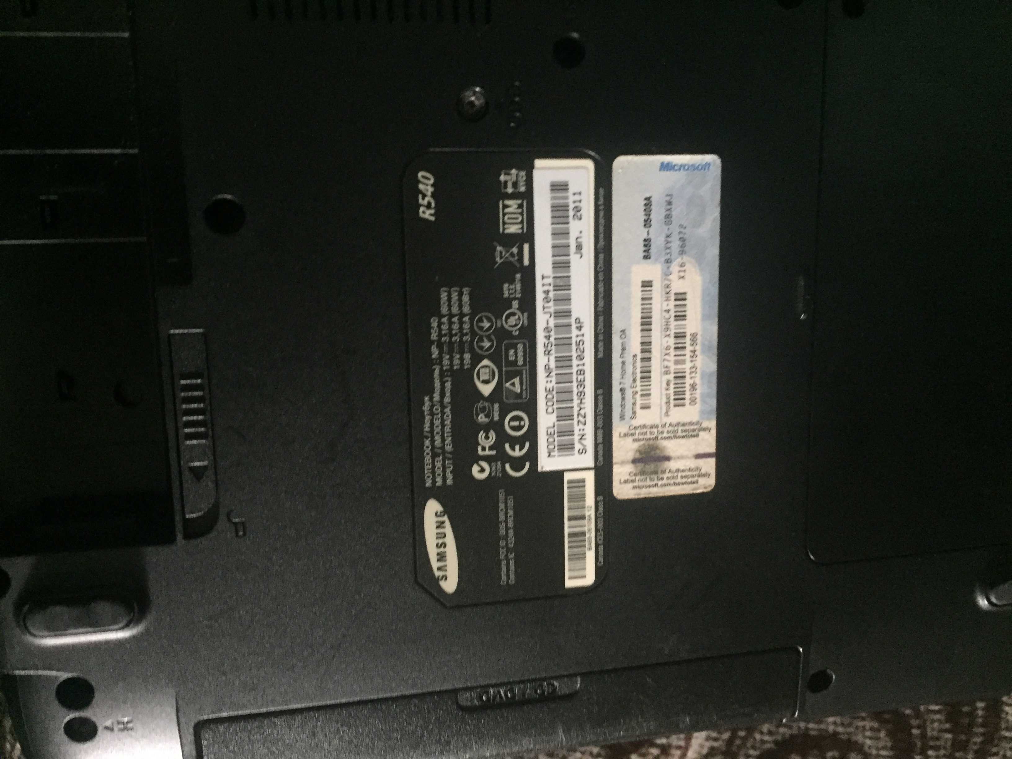 ordinateur portable samsung model R540