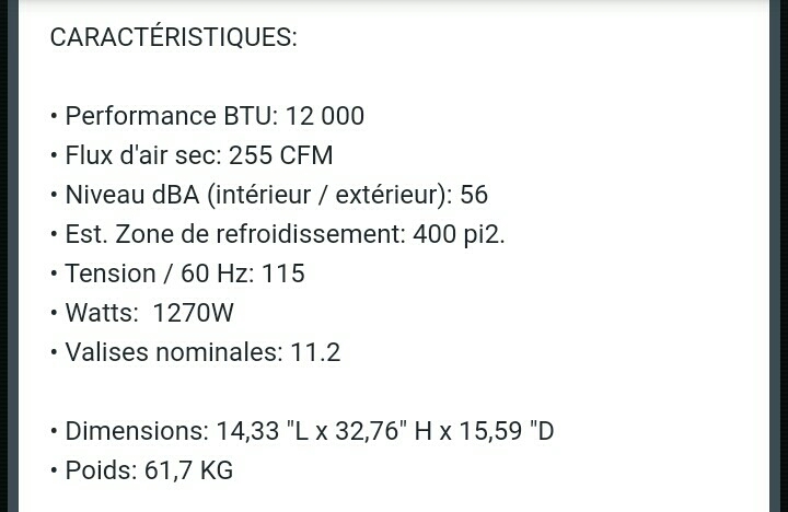 climatiseur portatif 12000 btu LP1215GXR LG-NOIR