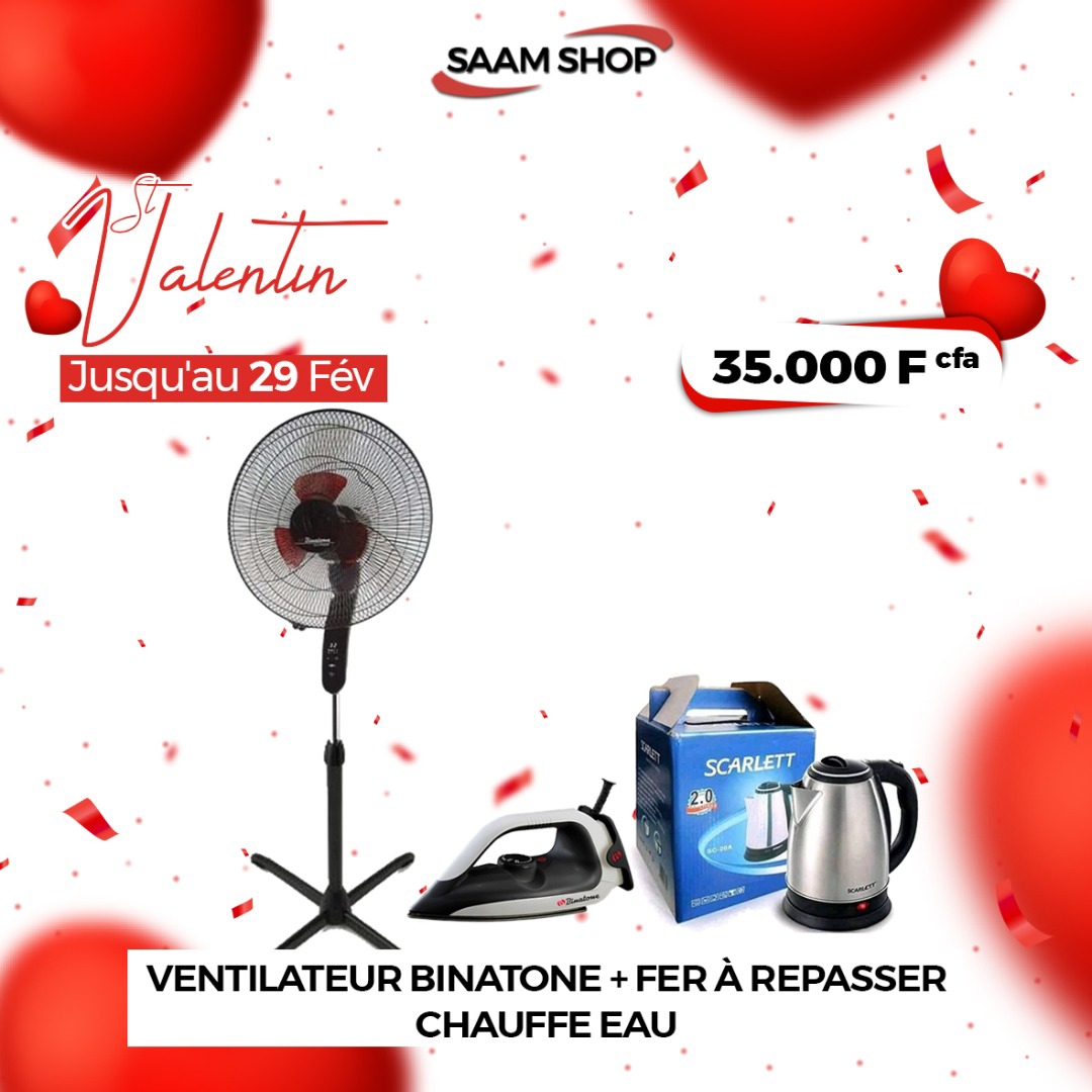 Packs ventilateur, chauffe eau, fer à repasser