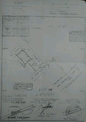 Vente terrain 300m² - Lomé Adidogomé