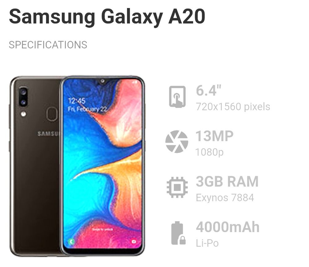 Samsung Galaxy A20