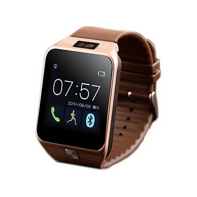 Montre Connectée - DZ09 Bluetooth Intelligent Wristwatch Phone Camera SIM TF GSM Multi Langage - Noir/Or