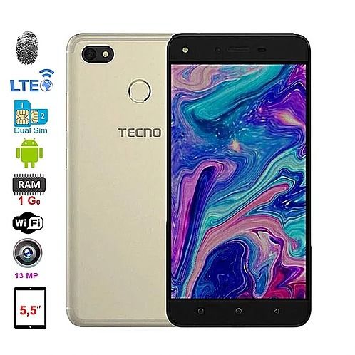 Tecno Spark K7 - 5.5"- 1Go - 16Go - 13Mpx/5Mpx - Empt.D - Or