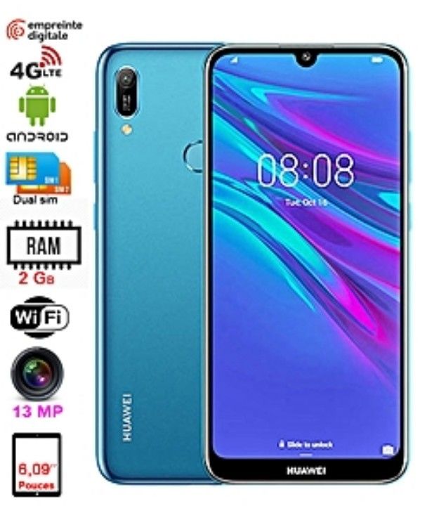 Huawei Y6 Prime 2019 - 6.09" - 4G - 2/16Go - 13Mpx - 3020mAh - Bleu