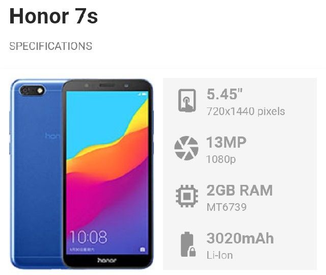 Huawei Honor 7s Dual Sim 2Go Ram 16Go Rom 13MP