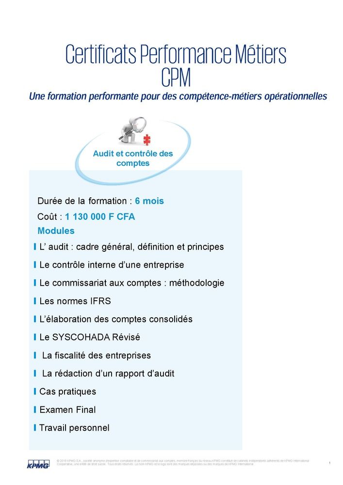 Certificat en Audit et contrôle des comptes
