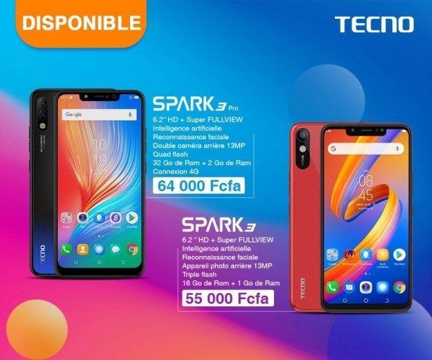 Tecno Spark 3 et spark 3 pro