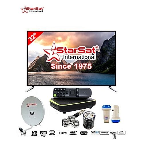 STAR SAT TV LED - 32" Pouces - Ultra Slim - Antichoc (incassable) + KIT Satellite StarTimes + 1 Mois D'abonnement Offert