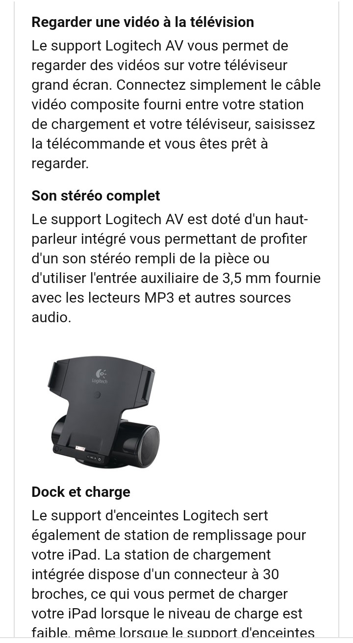 Logitech AV Stand pour iPad