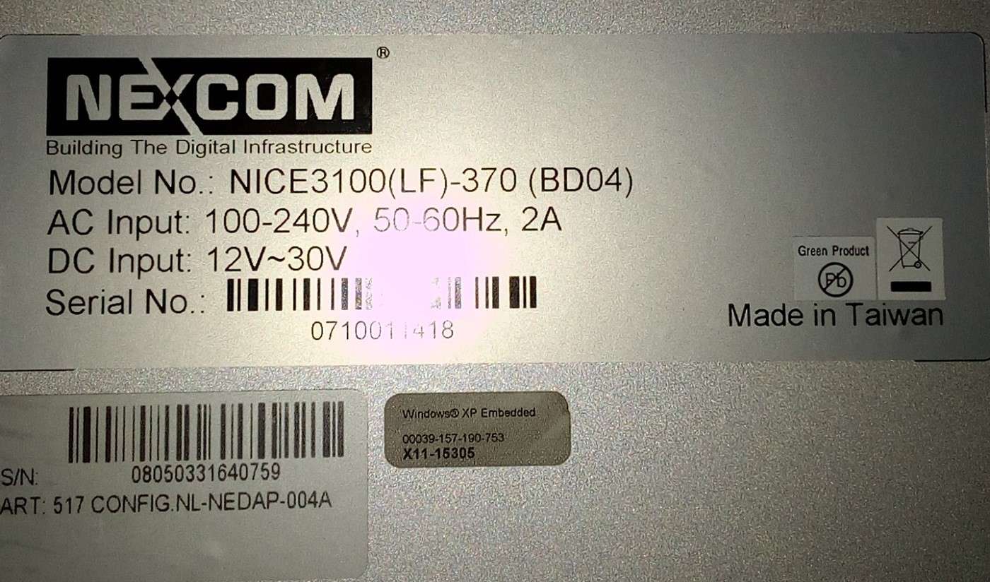 PC Industriel Nexcom Nice 3100 (LF)-370  - Neuf - Fanless