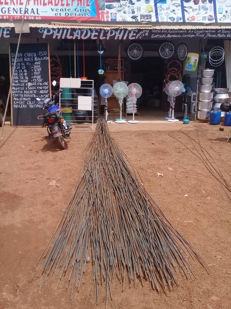 Vente de fers à béton et tous matériaux de construction