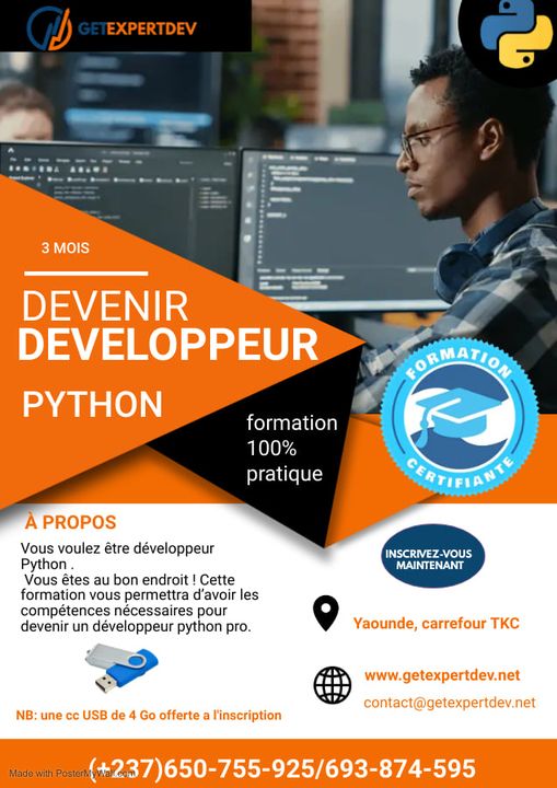 Formation certificante développement PYTHON Formation certificante développement PYTHON