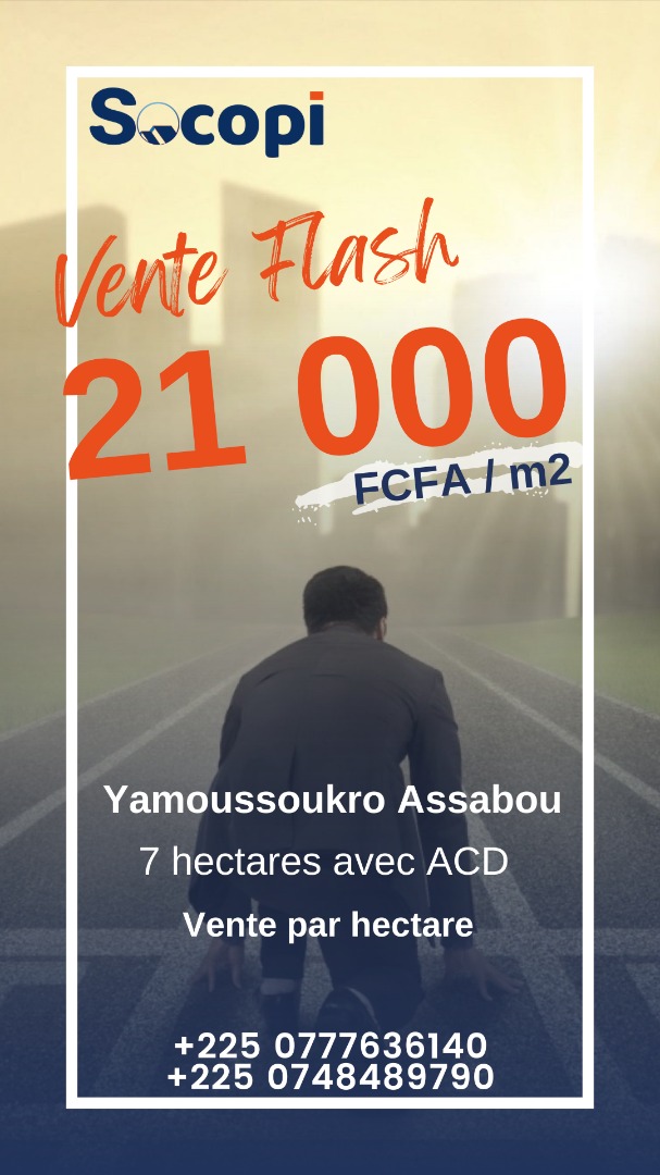 YAMOUSSOUKRO ASSABOU VENTE DE 7 HECTARES DE TERRAIN
