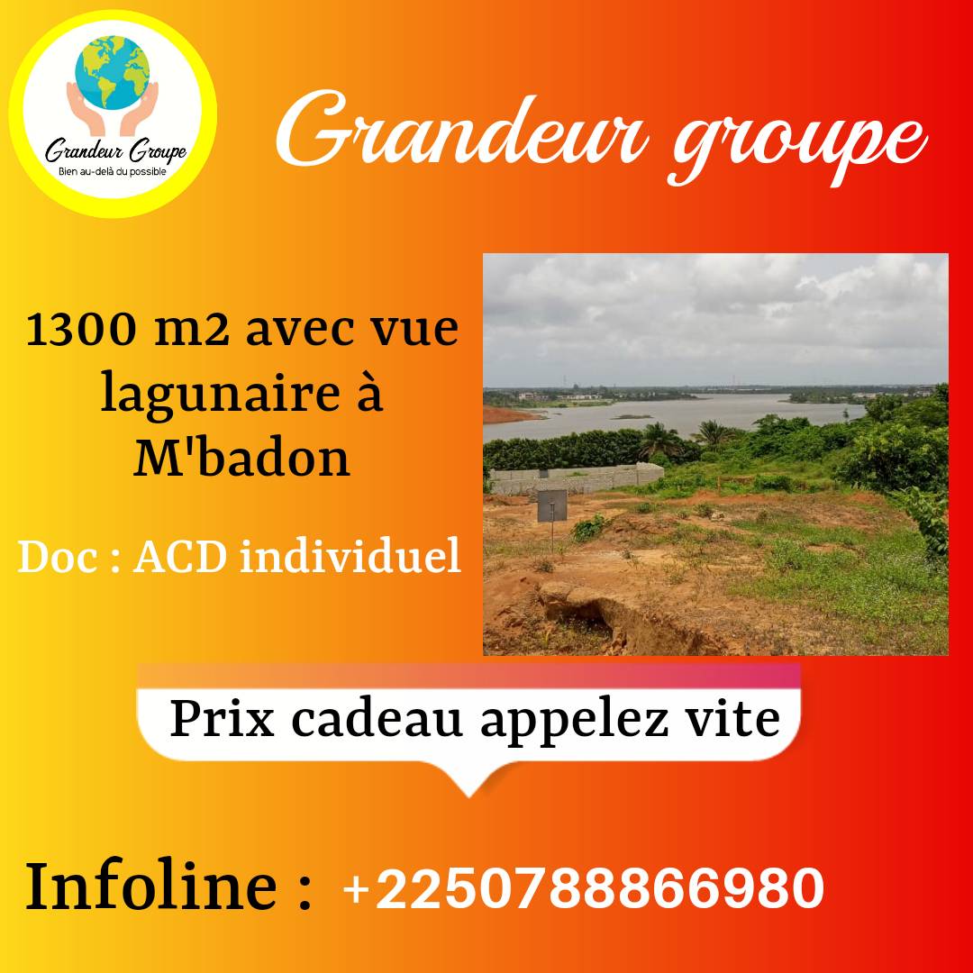 1300 m² avec vue lagunaire à M'badon 1300 m² avec vue lagunaire à M'badon