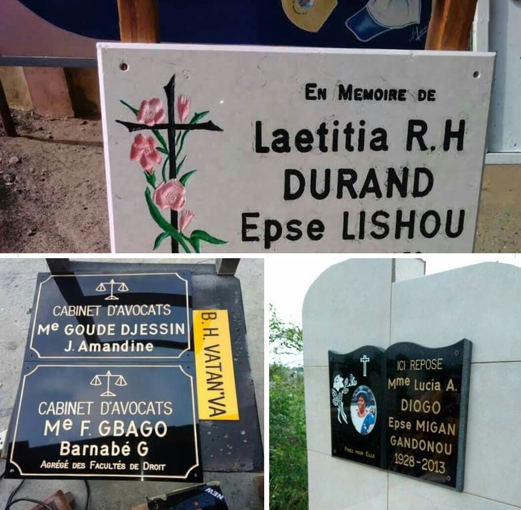 Plaque tombeau, funeraire - marbre - plexiglace