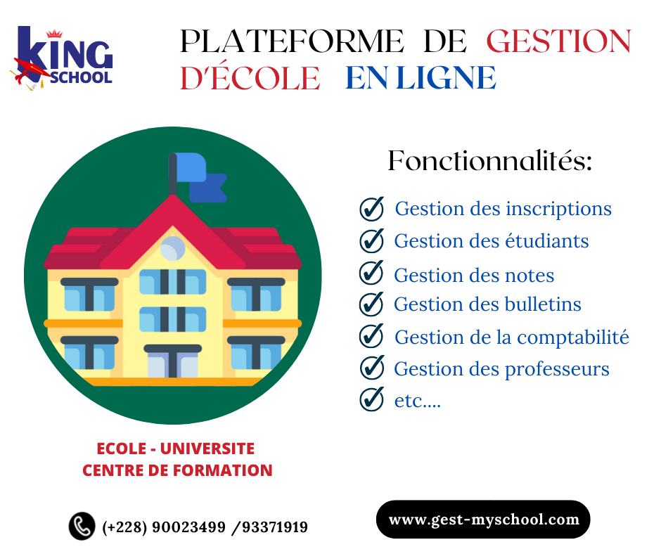 Kingschool, la plateforme de gestion d'école