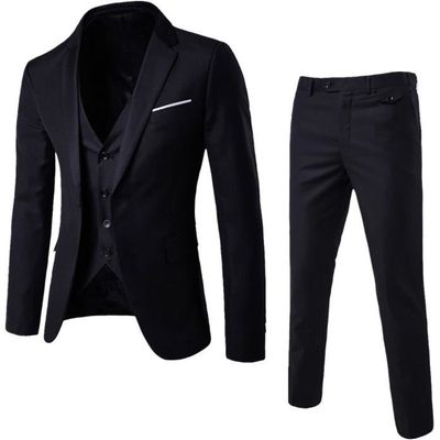 costume homme noir 3 pièces