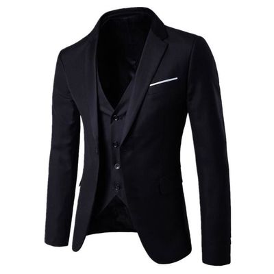costume homme noir 3 pièces