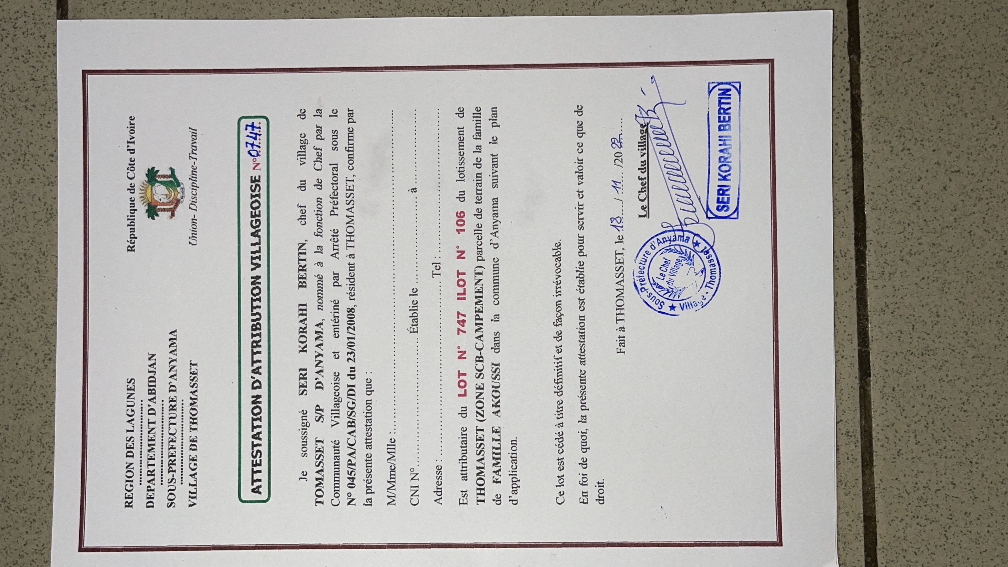 Attestation De Vente De Terrain Au Mali Des Terrains à vendre | BazarAfrique Côte d'Ivoire