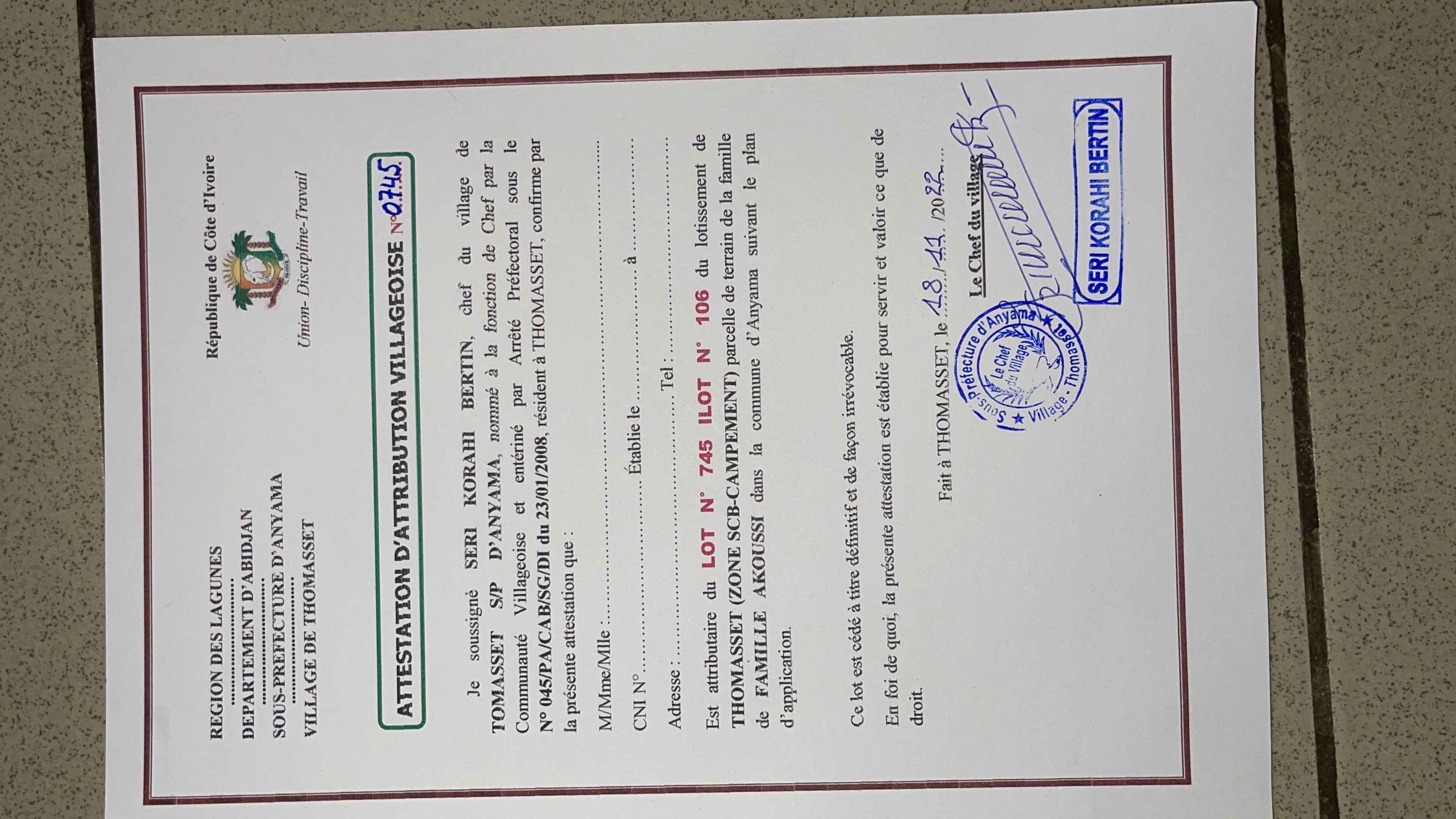Attestation De Vente De Terrain Au Mali Des Terrains à vendre | BazarAfrique Côte d'Ivoire